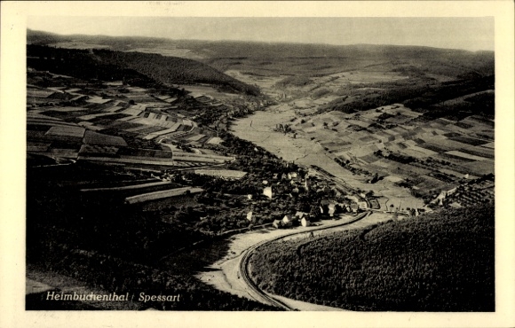 Postcard Heimbuchenthal in the Spessart, aerial photograph