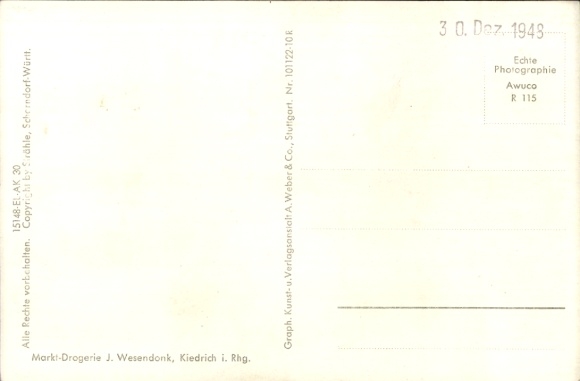 Postcard Kiedrich in the Rheingau Taunus, aerial photograph