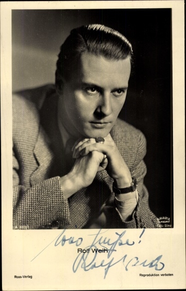 Postcard actor Rolf Weih, portrait, Ross 3322/1, autograph