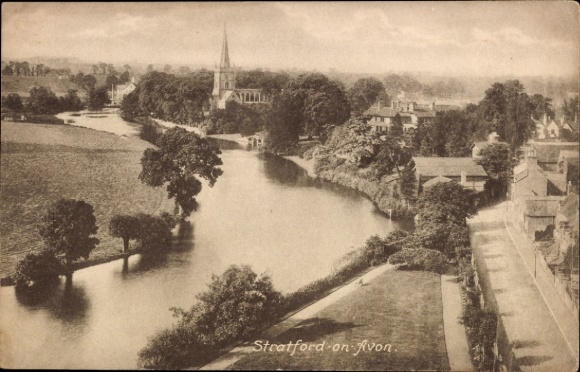 Ak Stratford upon Avon Warwickshire England, Teilansicht