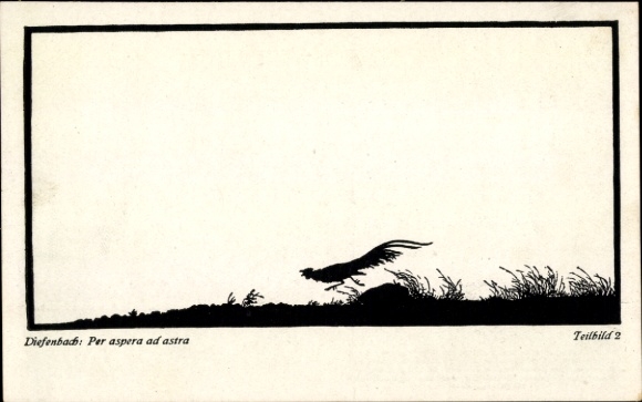 Paper cutting artist Postcard Diefenbach, Per aspera ad astra, part 2