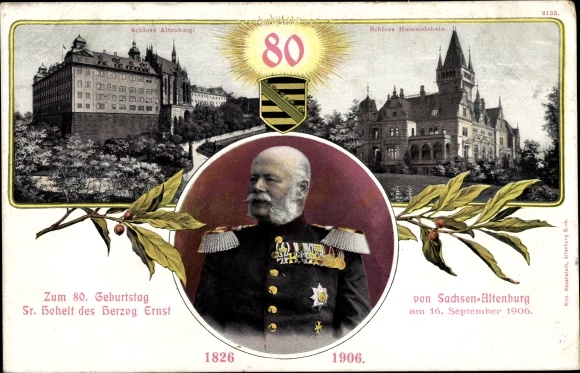 Ak Altenburg in Thüringen, Ernst Herzog von Sachsen Altenburg, Schlösser, Denkmäler