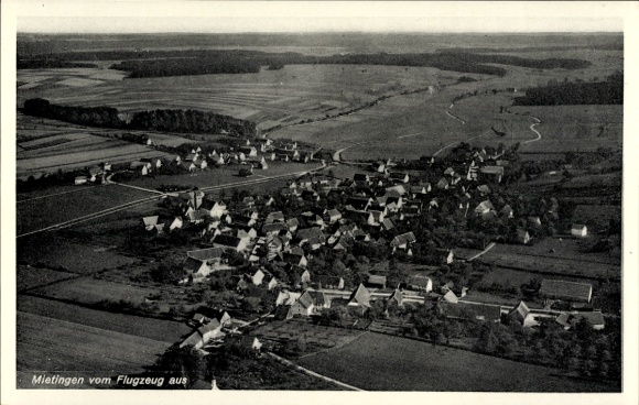 Ak Mietingen Oberschwaben, Fliegeraufnahme
