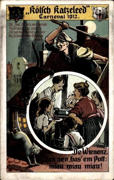 Artysta KP Cologne on the Ren, Kölsch Katzeleed, Carnival 1912, De Wienanz han nen has em Pott