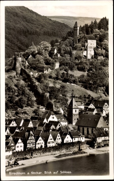 PC Hirschhorn am Neckar Hessen, partial view of the city with the castle