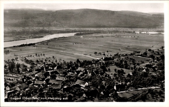Postcard Dogern am Rhein, aerial photograph
