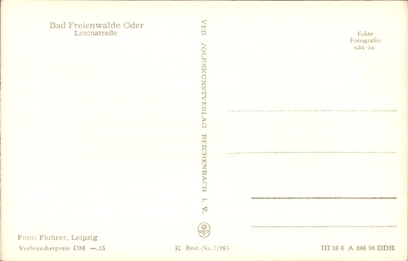 Postcard Bad Freienwalde an der Oder, Leninstraße, Konsum department store, HO