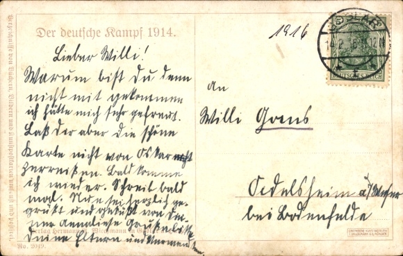 Artist Postcard Holzer, A., German Struggle 1914, Children as Soldiers