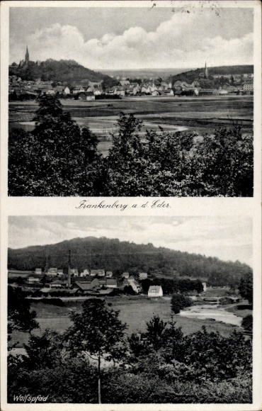 Postcard Frankenberg an der Eder Hessen, general view, Wolfspfad