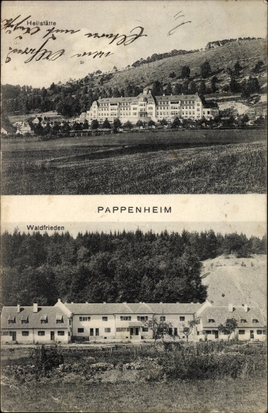 KP Pappenheim w Środkowej Frankonii, widok na sanatorium, Haus Waldfrieden, Berg