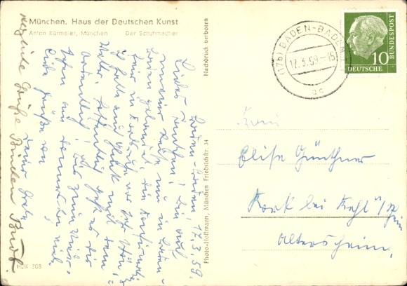 Artist Postcard Kürmaier, Anton, HDK 308, The shoemaker in his workshop