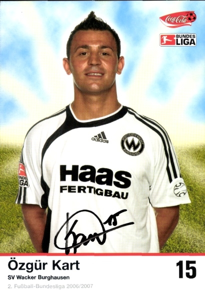 Autogrammkarte Fußballer Özgür Kart, SV Wacker Burghausen, Autogramm