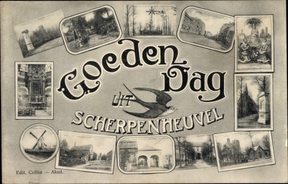 PC Scherpenheuvel Flemish Brabant, windmill, church, street section