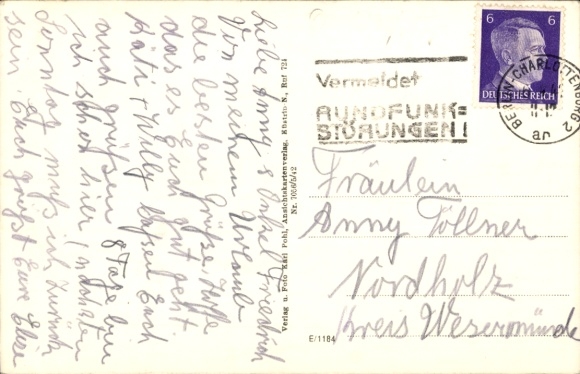Postcard Werneuchen in the Barnim district, street section, trees