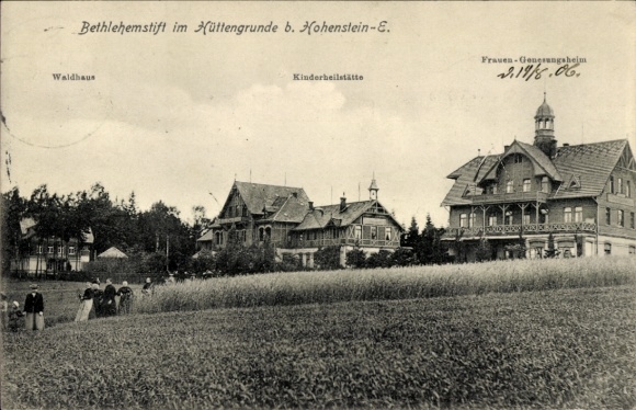 Ak Hohenstein Ernstthal in Sachsen, Bethlehemstift im Hüttengrunde, Waldhaus, Kinderheilstätte