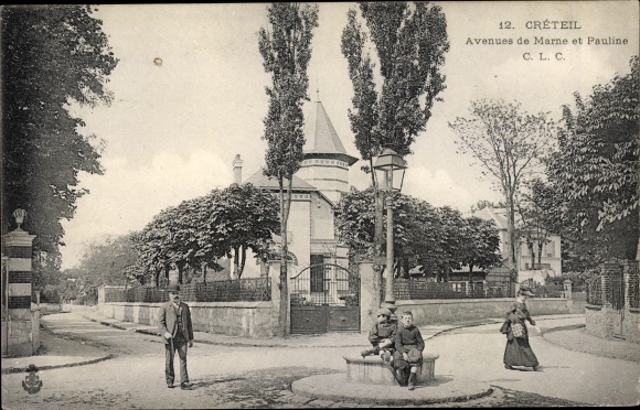 Postcard Créteil Val de Marne, Avenue de Marne and Pauline