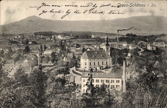 Postcard Großschönau in Upper Lusatia Saxony, general view