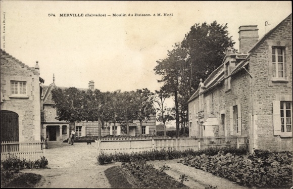 Postcard Merville Calvados, Le Moulin du Buisson