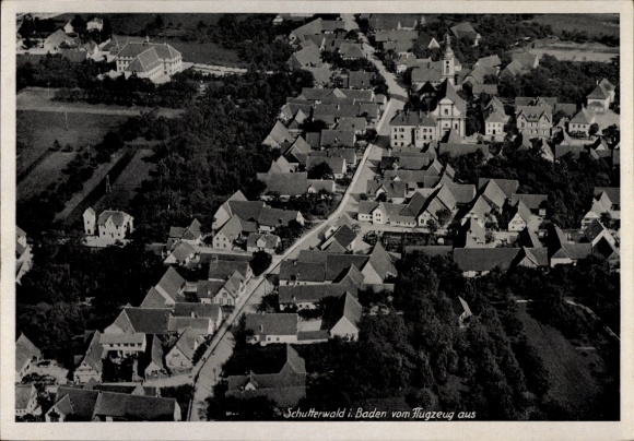 Ak Schutterwald Baden Württemberg, luchtfoto
