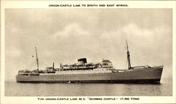 Ak-passagiersschip MV Durban Castle, Union Castle Line UC