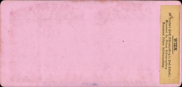 Stereo CdV Vienna Austria, Monument to Prince of Schwarzenberg