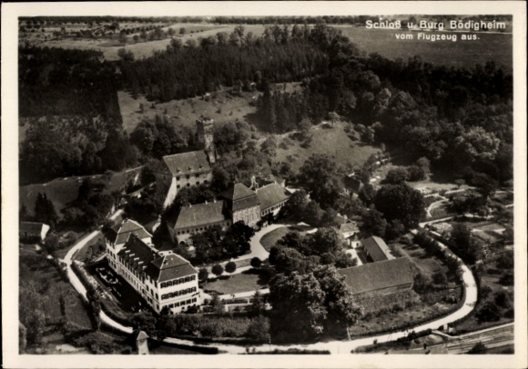 Ak Bödigheim Buchen in het Odenwald Baden, luchtfoto