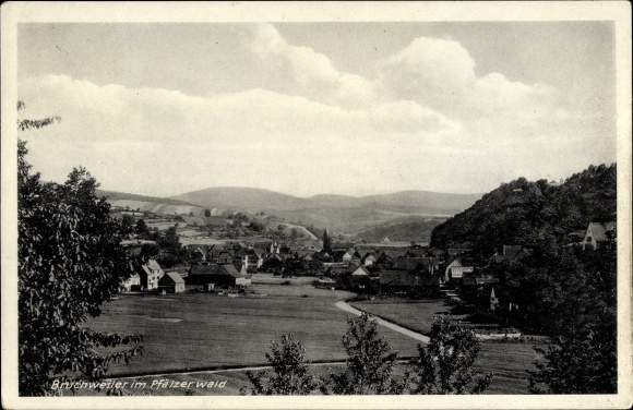 Postcard Bruchweiler in the Birkenfeld district of Rhineland-Palatinate, view of the town and surroundings, mountains