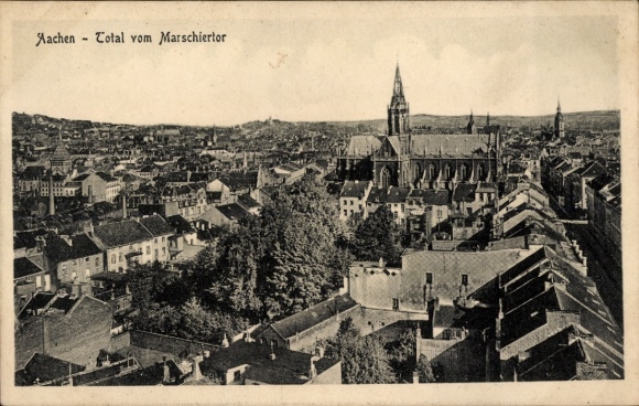 Ak Aachen, Aussicht auf  Marschiertor, Stadtansicht,  