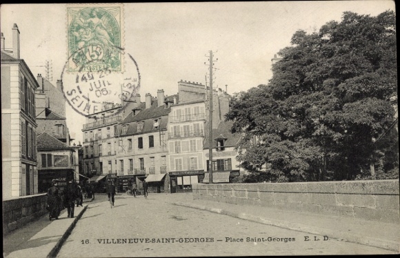 Ak Villeneuve Saint Georges Val de Marne, Saint Georg Platz