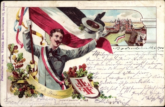 Chromo-Litho Turner with flag, Jahnkreuz