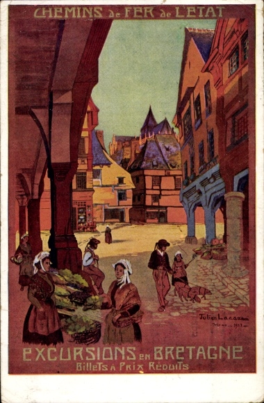 Künstler Ak Chemin de Fer de l'Etat, Excursions en Bretagne