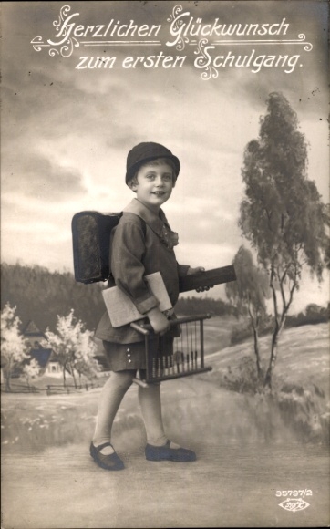 Postcard Congratulations School Enrollment, Student, Slide Rule
