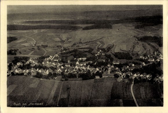 Postcard Buch Schwaben Bayern, aerial photograph