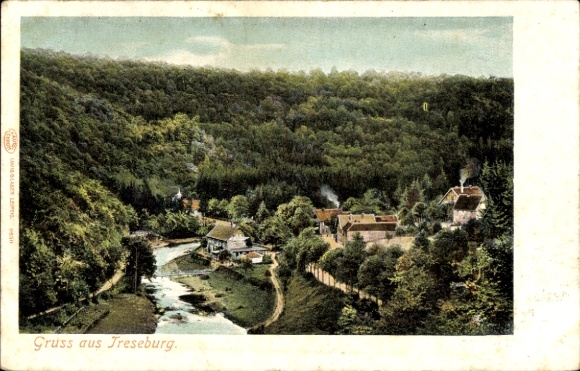 Ak Treseburg Thale im Harz, Teilansicht, Bodetal