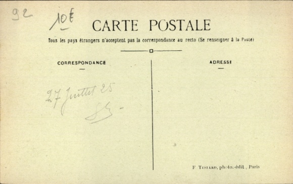 Postcard Courbevoie Hauts de Seine, La Poste et le Marché