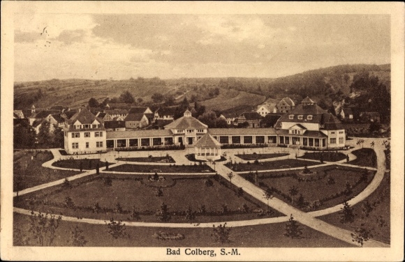 Postcard Bad Colberg Heldburg in Thuringia, whirlpool hall with baths