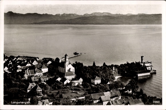 Ak Langenargen am Bodensee, Fliegeraufnahme