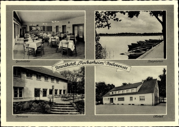Postcard Poelveensee Leuth Nettetal, Strand Hotel Fischerheim