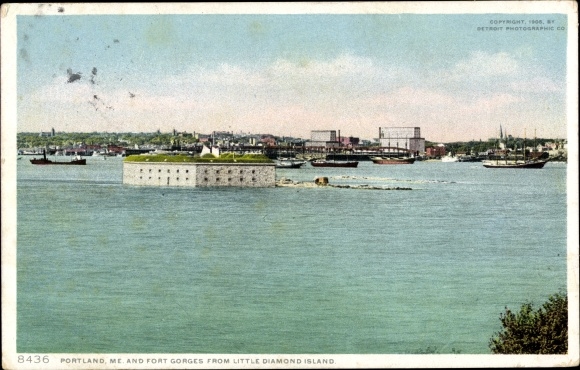 Ak Portland Maine VS, Fort Gorges van Little Diamond Island