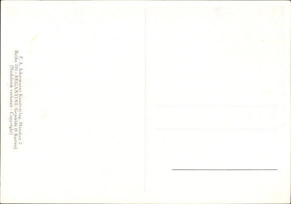 Künstler Ak Segantini G., Zwei Mütter, Frau mit Kind, Kuh mit Kalb, Ackermann 3310