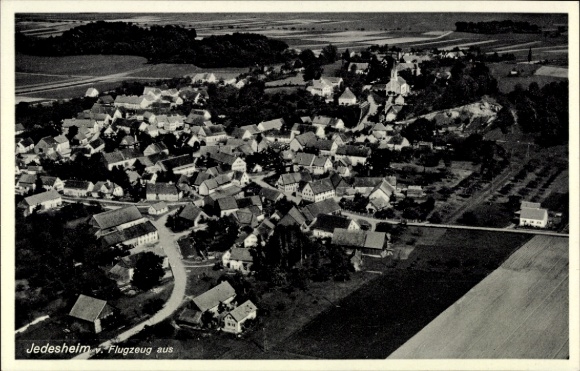 Postcard Jedesheim Illertissen in Swabia, aerial photograph