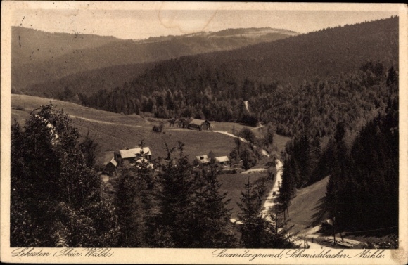 Postcard Lehesten in the Thuringian Forest, Sormitzgrund, Schmiedebacher Mill