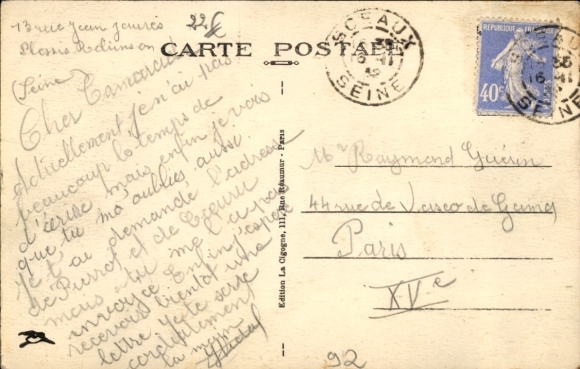 Postcard Robinson Sceaux Hauts de Seine, train station