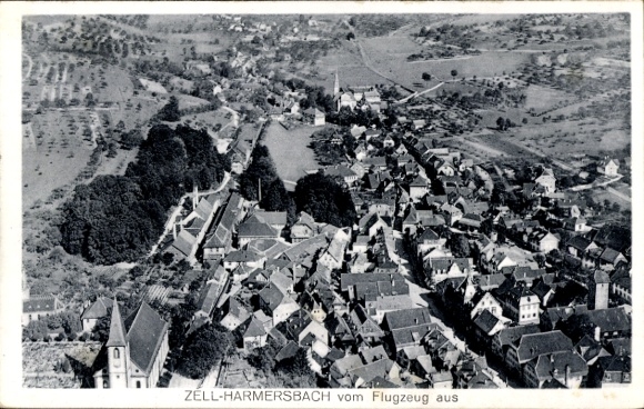 Postcard Zell am Harmersbach Black Forest Baden, aerial photograph