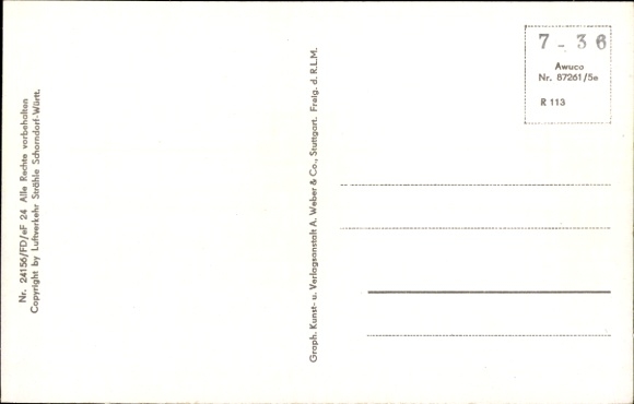 Postcard Boos in Swabia, aerial photograph