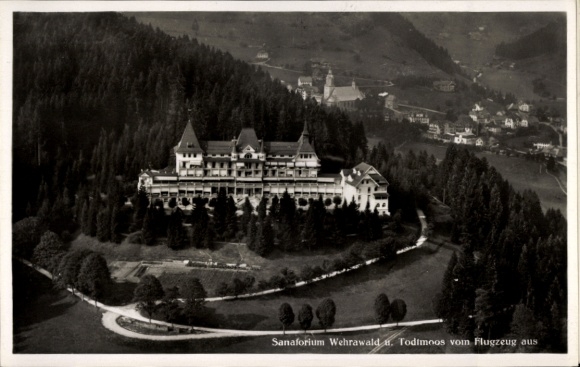 Ak Todtmoos im Schwarzwald, Sanatorium Wehrawald, Luftbild