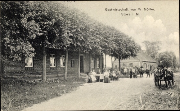 Postcard Stove Boiensdorf in Mecklenburg, inn of W. Möller