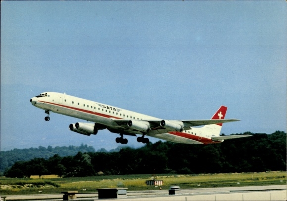 Postcard passenger aircraft, Super DC-8-63 CF, SATA