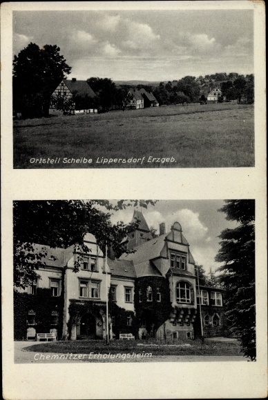Ak Lippersdorf Pockau Lengefeld im Erzgebirge Sachsen, Chemnitzer Erholungsheim, Panorama vom Ort