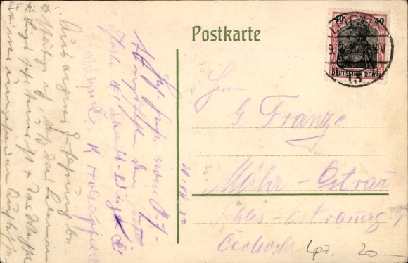 Studentika Postcard Leipzig, Corps Saxonia, coat of arms